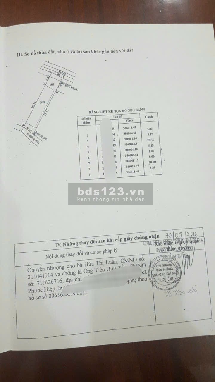 Bán lô đất thổ 135m2 đường Cây Da, Tân Phú trung, Củ chi, SHR, 690tr