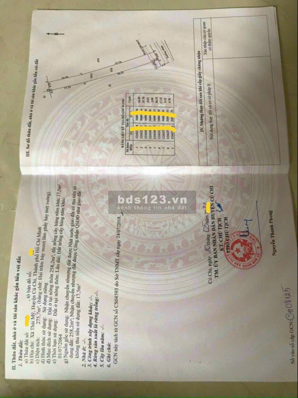Bán lô đất thổ cư 275m2, SHR, 790tr, Tỉnh Lộ 7, Thái Mỹ, Củ Chi