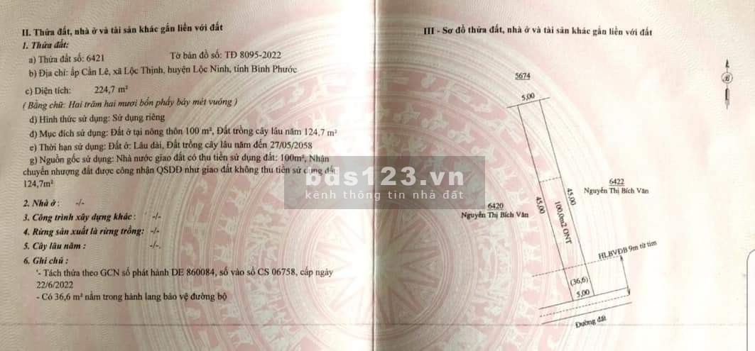 Bán đất Lộc Thịnh 150tr , có ngân hàng hỗ trợ