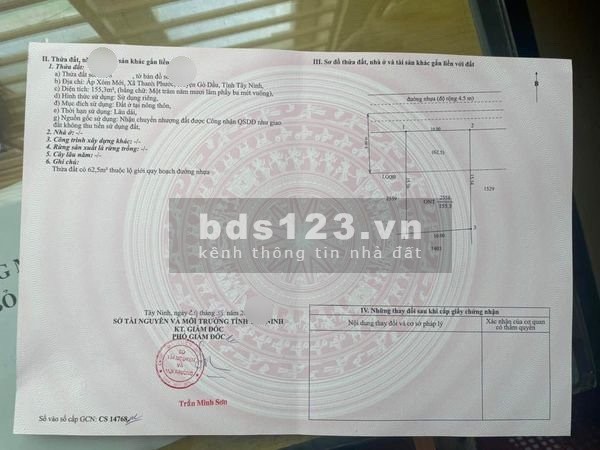 Cần tiền bán gấp lô đất đường Cầu Sao- Gò Dầu, 155m2 giá 495 triệu