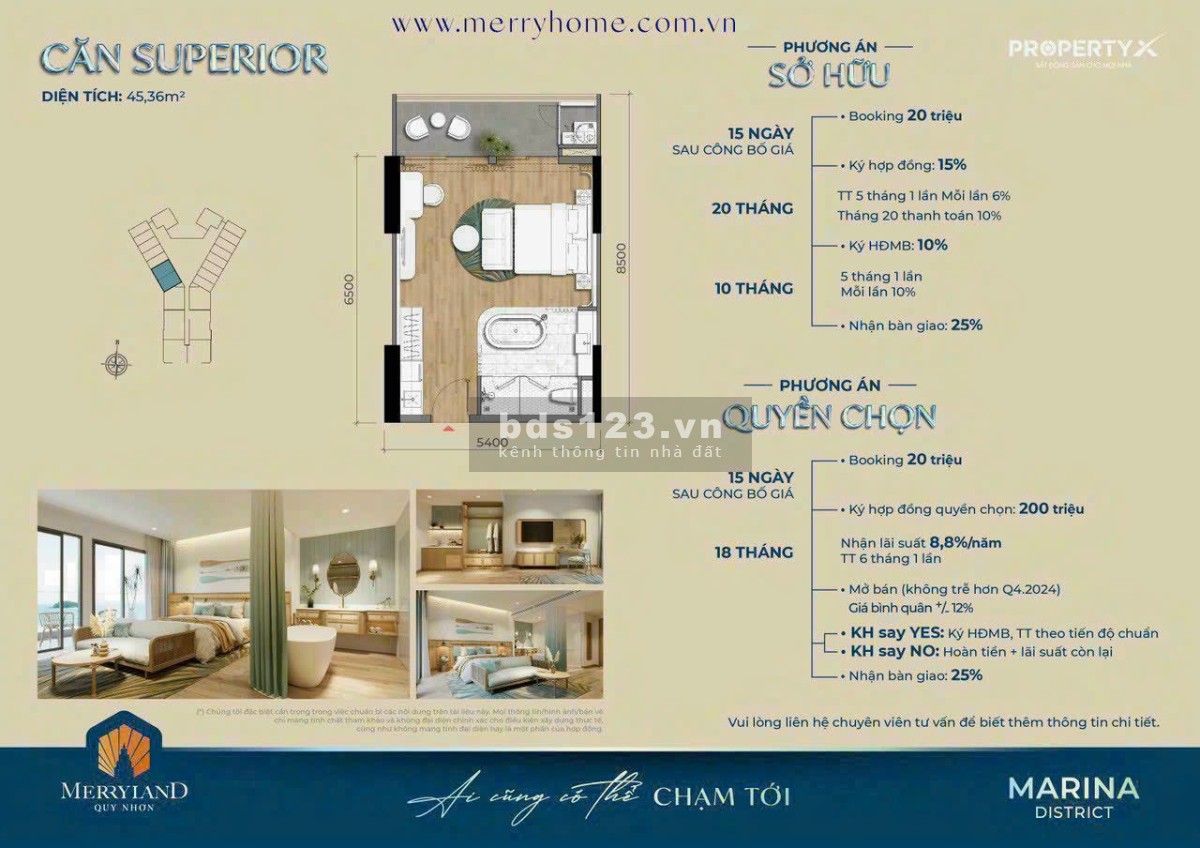 Chỉ 185 triệu bạn đã sở hữu ngay căn hộ mặt biển Merryhome - Merryland Quy Nhơn