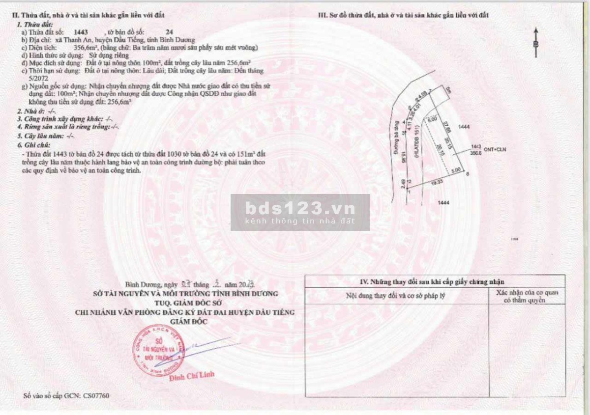 Bán đất tỉnh lộ 744. Mua ngay hôm nay đầu tư vốn nhỏ. Sau này là 1 khối tài sản tiền to.