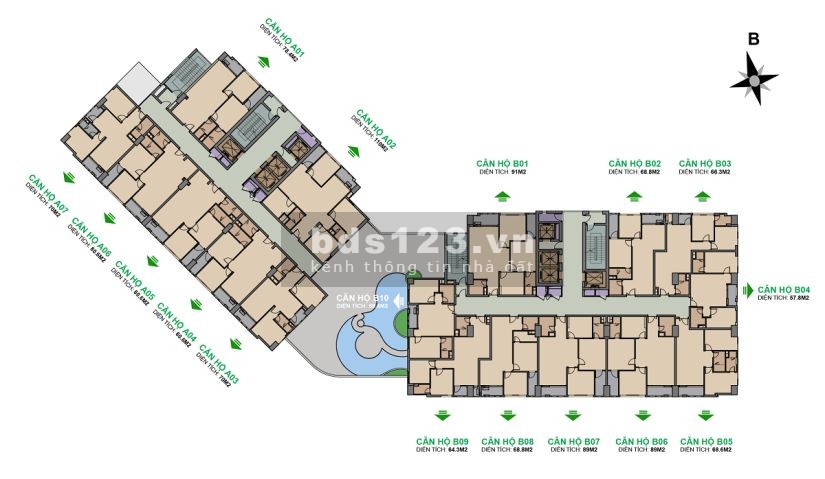 Bán căn hộ 91M2 chung cư The Garden Hill - 99 Trần Bình