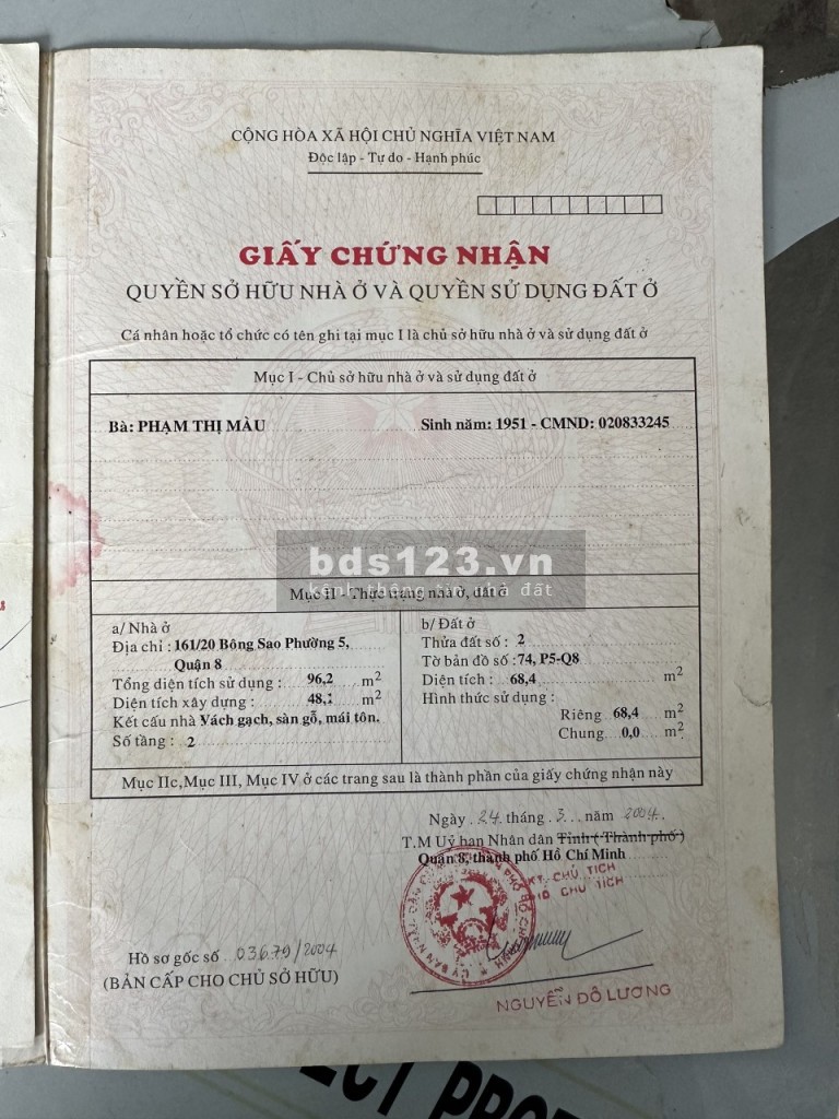 Bán nhà đẹp căn góc ở đường Bông Sao P5 Q8