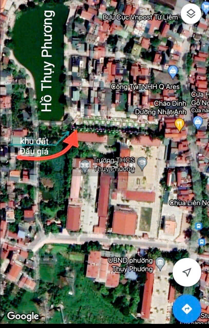 Bán đất đấu giá Thụy Phương, Bắc Từ Liêm, 2 mặt toáng, oto vào nhà, sổ đỏ, view hồ, giá rẻ MT 7m