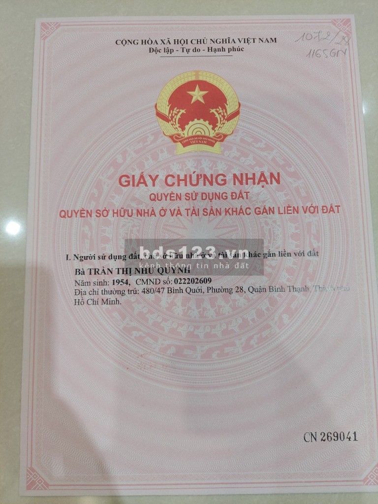 Bán nhà 2 mặt tiền hẻm số 480 Bình Quới P28 Bình Thạnh