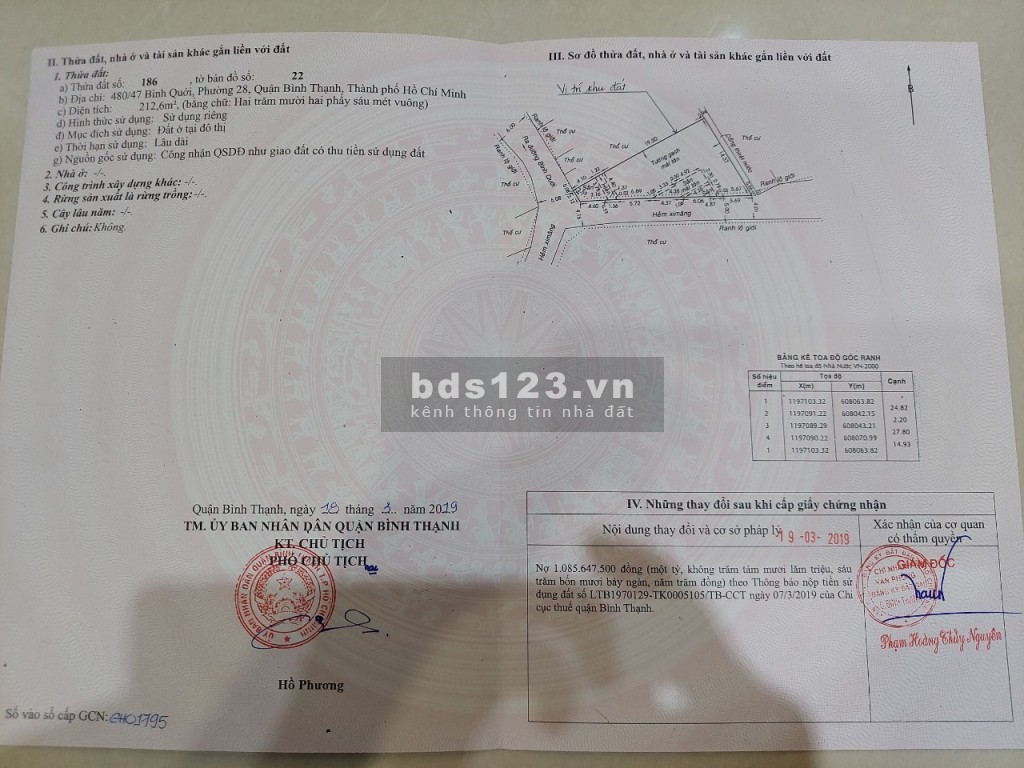 Bán nhà 2 mặt tiền hẻm số 480 Bình Quới P28 Bình Thạnh