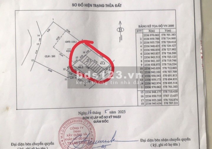 Bán 47.3m đất thổ cư thôn Đại Đồng giá 1 tỷ 920