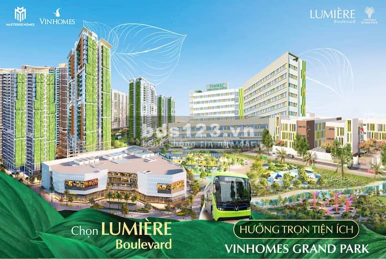 căn hộ khép kín đẳng cấp Lumiere Boulevard kiến trúc xanh lớn nhất Tp Hồ Chí Minh