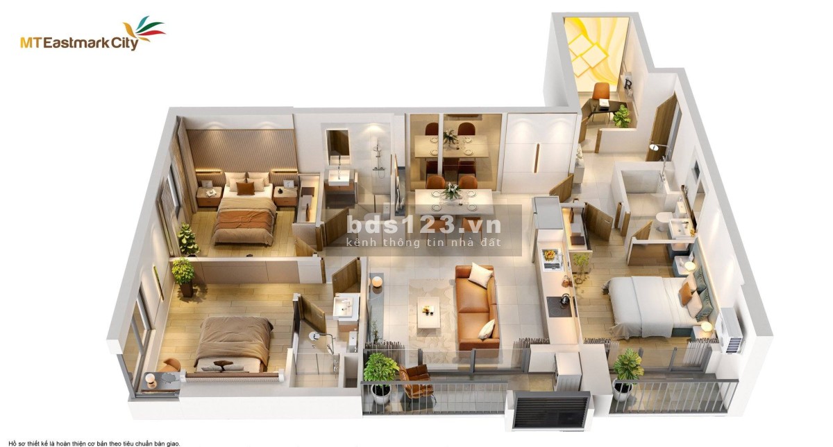 Bán căn hộ 860 triệu sở hữu ngay căn hộ 2 phòng ngủ The Hyrid, quận 9