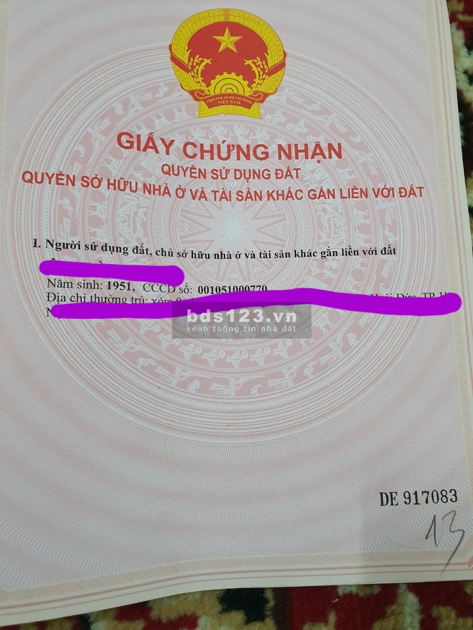 - Chính chủ bán lô đất dịch vụ Vân Canh số 821-1 có S 75m, sổ đỏ riêng biệt tại khu đất dịch vụ
