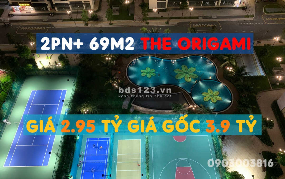 Căn hộ The Origami - Vinhomes Grand Park giá bán 2.95 tỷ cho căn 2PN+ 69m2 cắt lỗ 1 tỷ