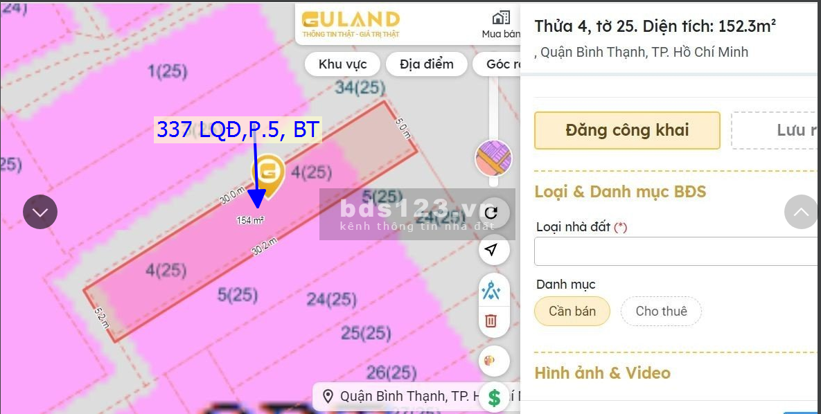 Nguyên tầng Trệt 150m2(5x30), 2 mặt tiền: 337 Lê Quang Định, P.5, Bình Thạnh