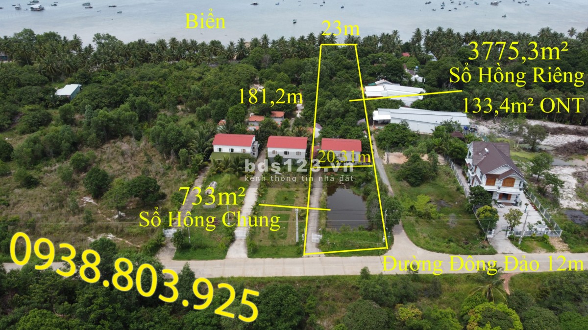 Bán đất biển Bãi Bổn Hàm Ninh có sẵn 5 homestay có thể khai thác 0938 803 925