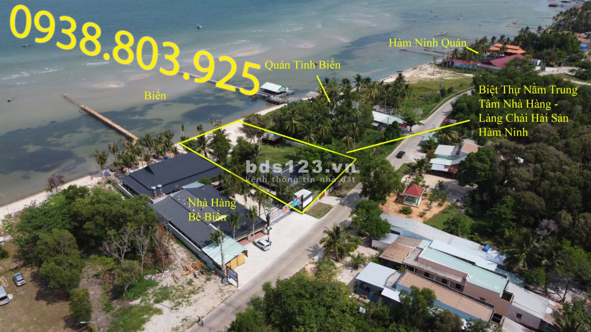Bán đất 1500 m2 - 37 tỷ đất mặt tiền lộ mặt biển tặng biệt thự Hàm Ninh 0938 803 925