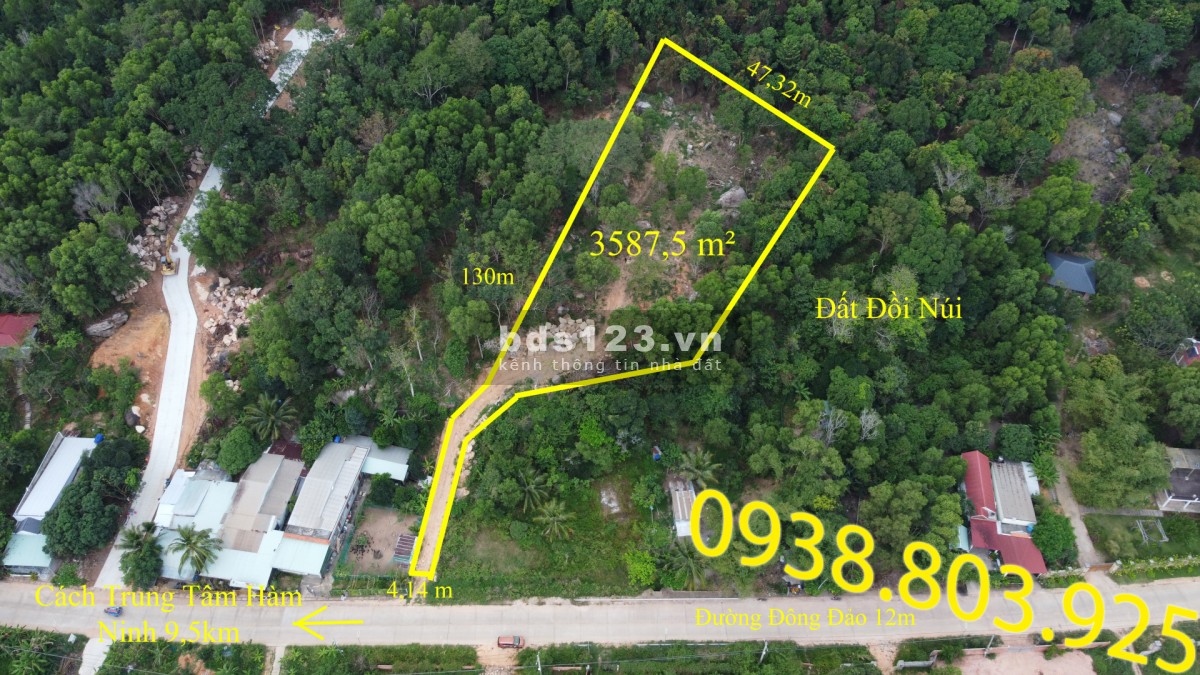 Bán đất đồi núi 3587m2 - 5 triệu/m2 Cây Sao Hàm Ninh Phú Quốc 0938 803 925