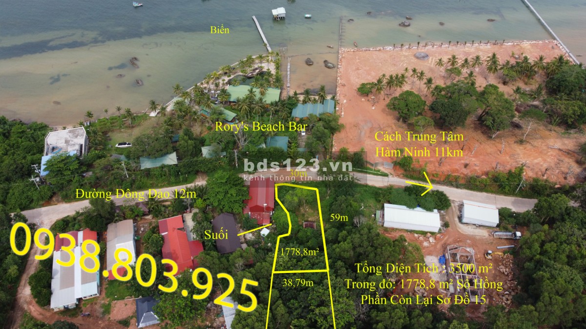 Bán đất đồi sổ hổng 3500m2 - 20 Tỷ Hàm Ninh Phú Quốc. 0938 803 925