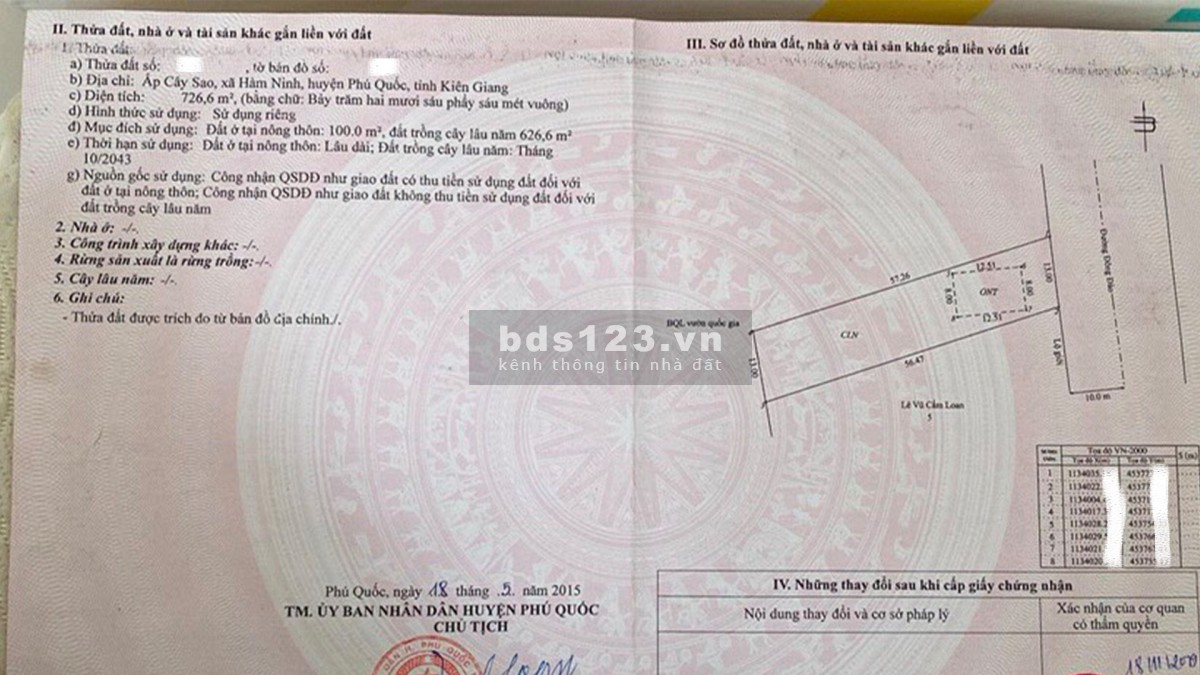 Bán đất thổ cư Hàm Ninh - Đất đồi Phú Quốc 0938 803 925
