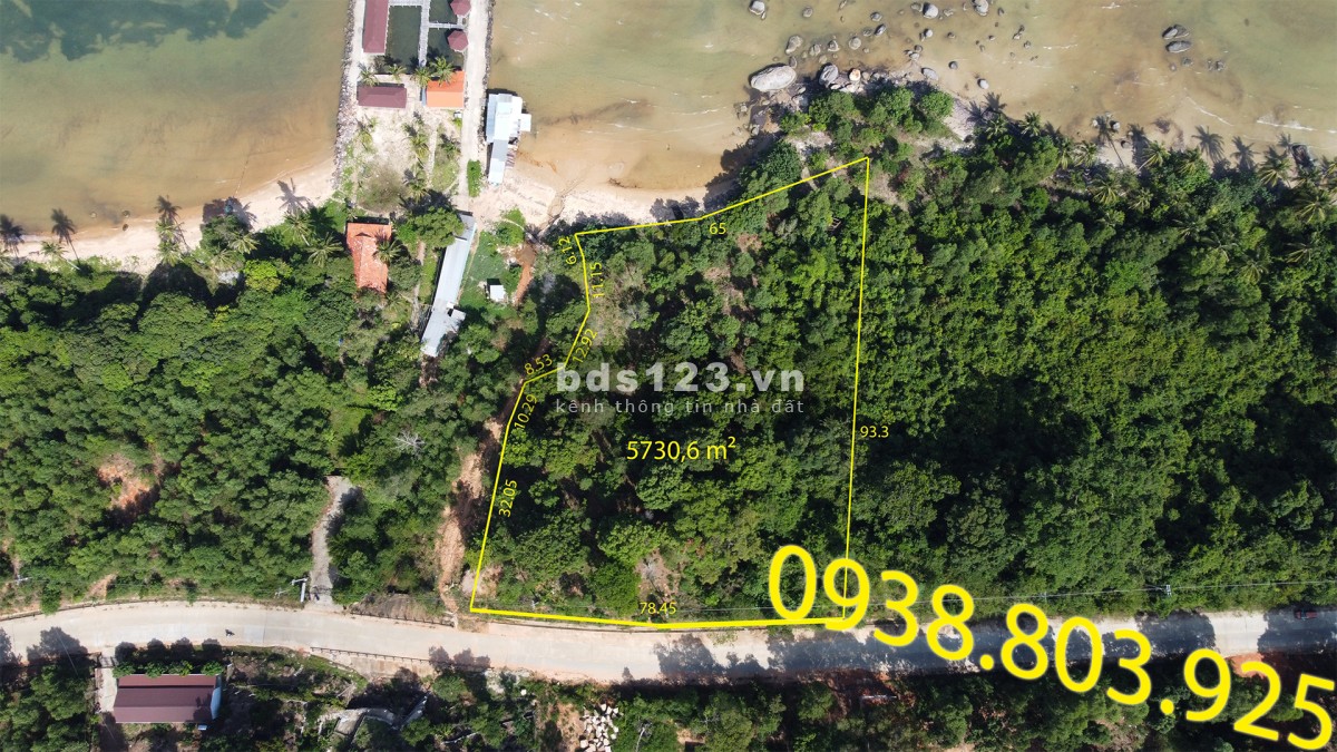 Bán 5730 m2 đất mặt tiền mặt biển Cây Sao, xã Hàm Ninh xây resort 0938 803 925