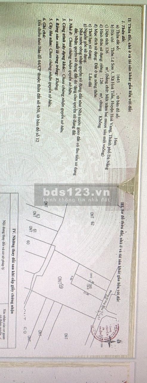 Cần bán lô đất kiệt 3.5m thông thoáng - Lệ Sơn bắc - Hoà Tiến - Hoà vang, Đà Nẵng