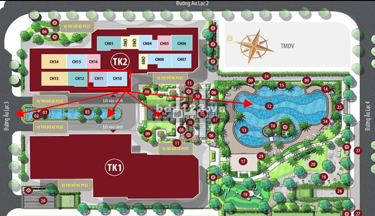 Bán căn hộ đập thông 3PN 110m tòa TK2 view cv nội khu Vinhomes Smart City giá 6.2 tỷ