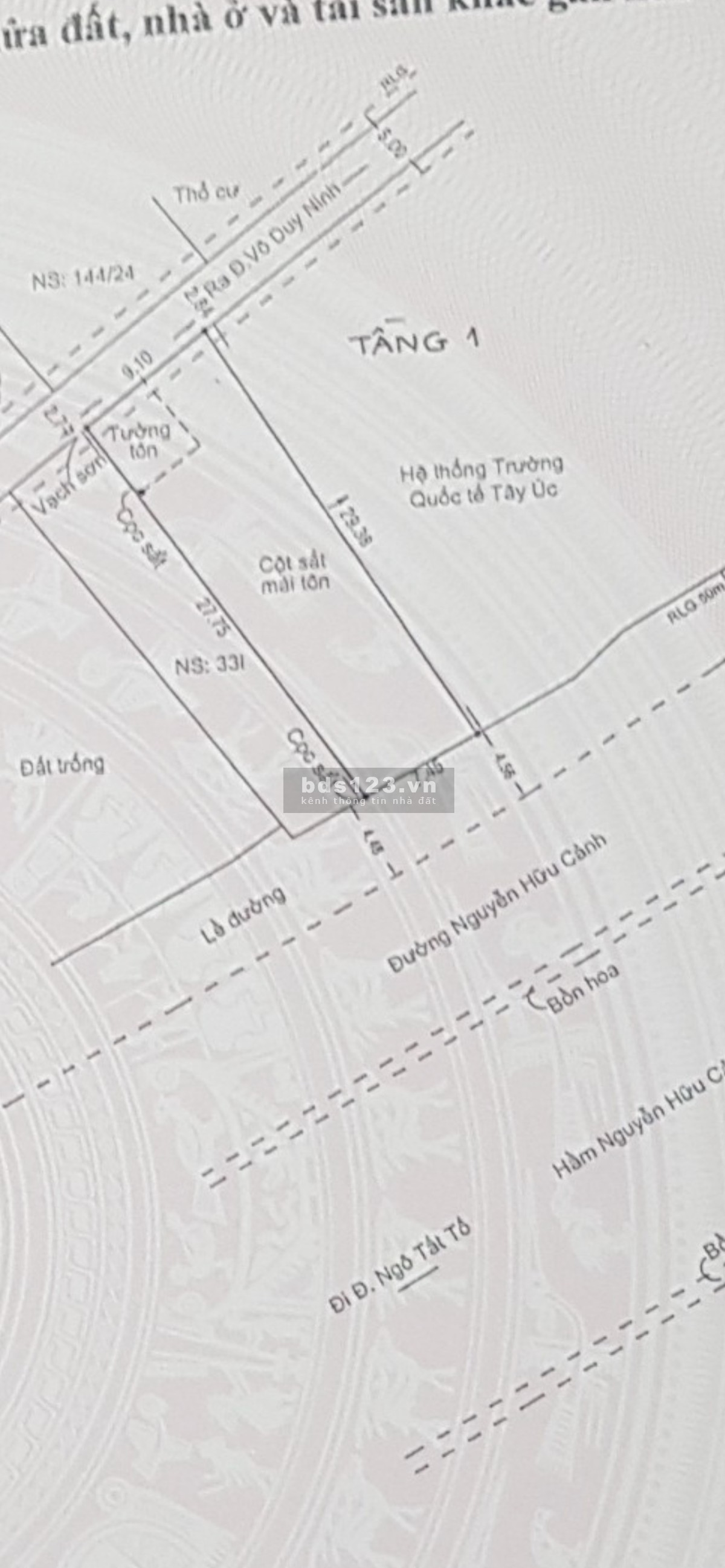 Bán đất mặt tiền Nguyễn Hữu Cảnh, Q. Bình Thạnh 235,3m2 full thổ cư, đất ODT lâu dài LH 0936122125