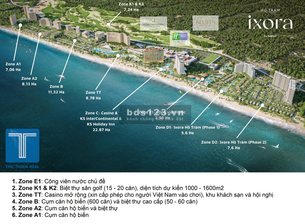 Bán biệt thự MT biển Hồ Tràm, linh hoạt giữ lại và tham gia CTCT 558.8m2 từ 58,6tỷ Ixora Hồ Tràm