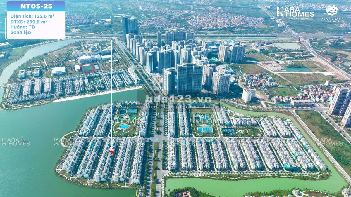 Bán nhà biệt thự Ngọc Trai tại Dự án Vinhomes Ocean Park Gia Lâm, Hà Nội 166m², giá 40 tỷ