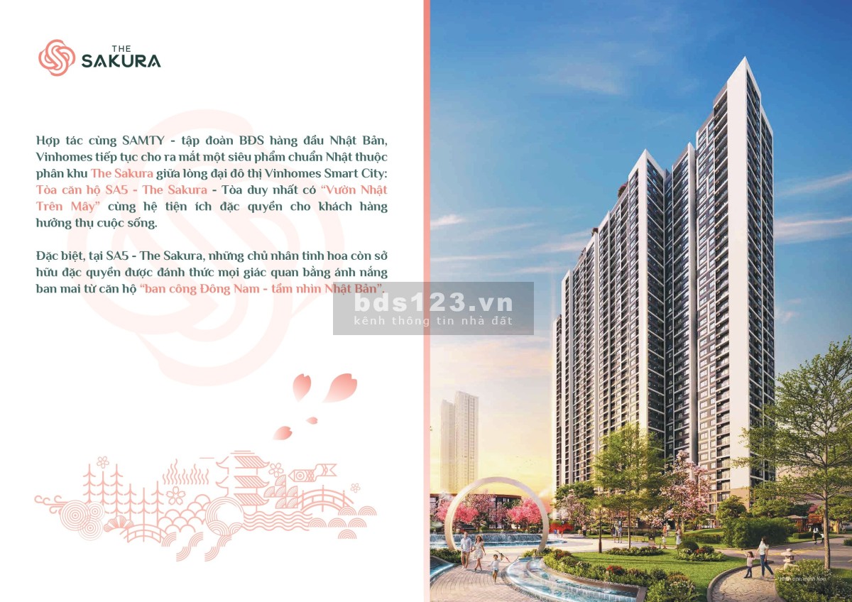 Bán căn 2PN2WC Vinhomes Smart City rẻ nhất phân khu Sakura SA5 ký trực tiếp CDT giá 2,8tỷ. view TP