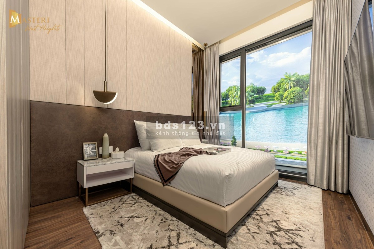 Bán gấp căn hộ 1PN+1, DT 52m² phân khu Masteri West Heights cao cấp nhất dự án, giá 3,2 tỷ