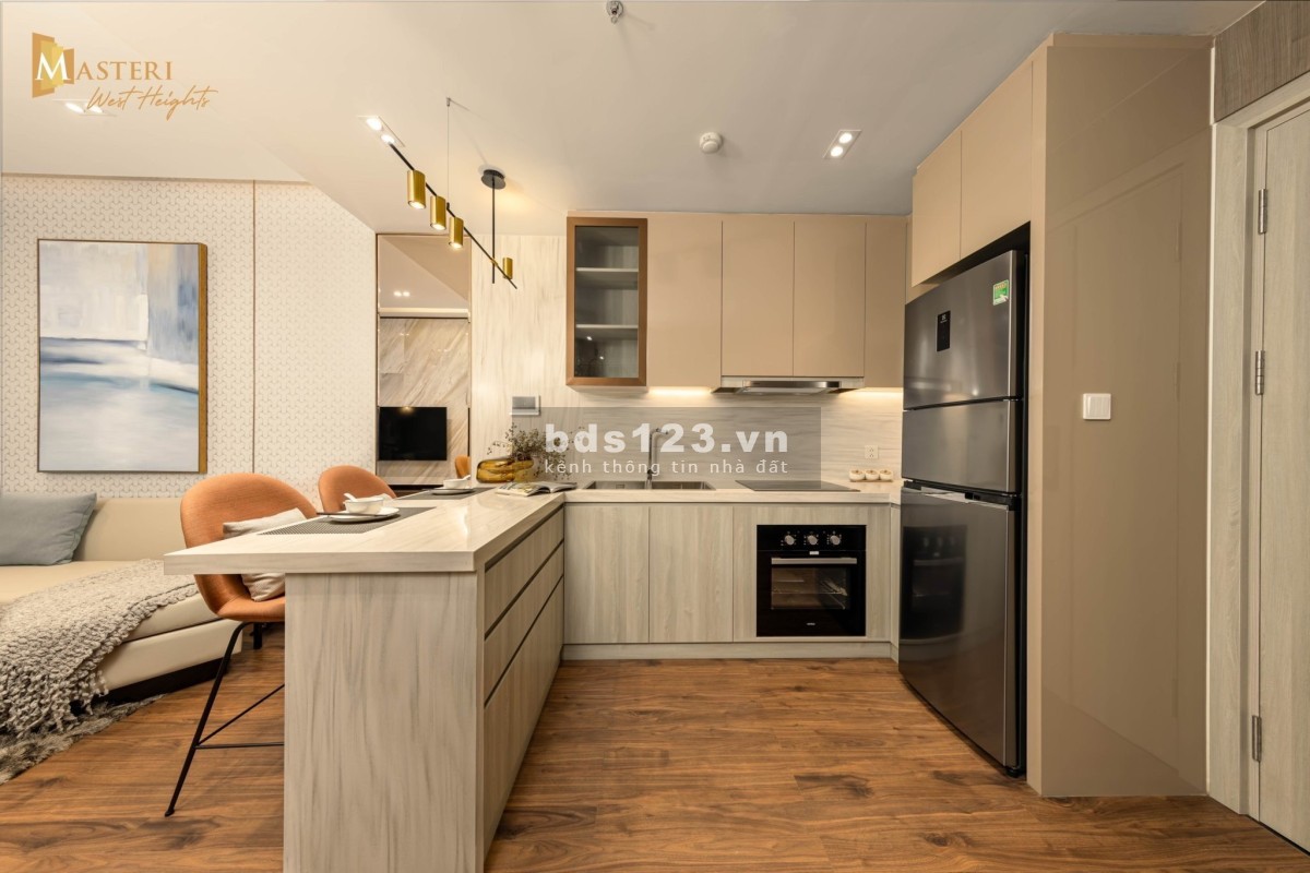 Bán gấp căn hộ 1PN+1, DT 52m² phân khu Masteri West Heights cao cấp nhất dự án, giá 3,2 tỷ