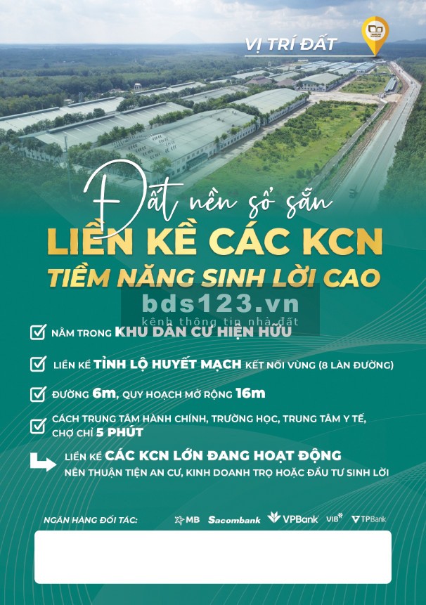 Bán lo đất ngay Bình Dương chỉ cần thanh toán 340tr