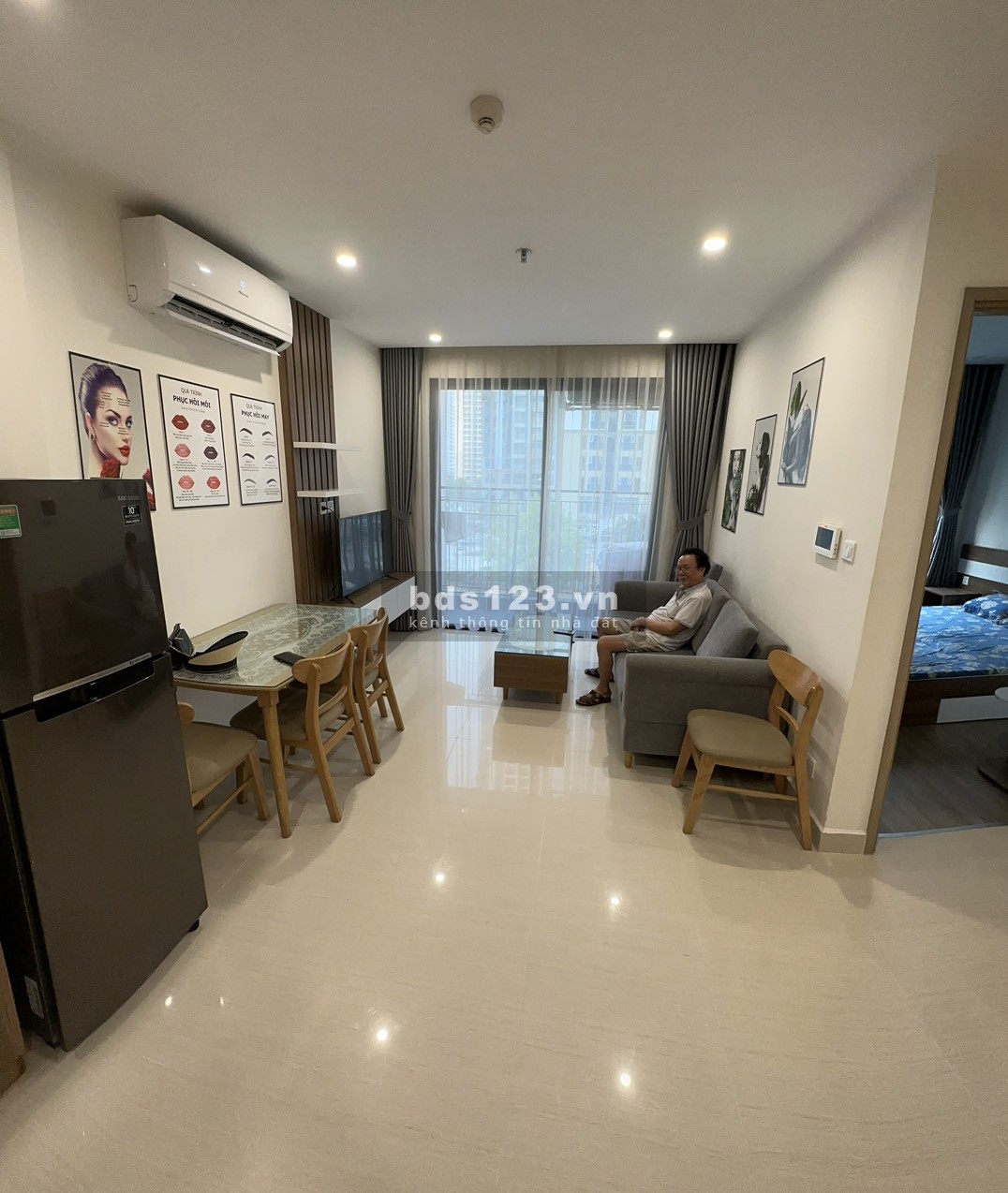 Bác tôi cần cho thuê căn hộ 1PN+1 (50m2) full đồ giá 6tr5 tại Vinhomes Ocean Park, LH 0985 507 619