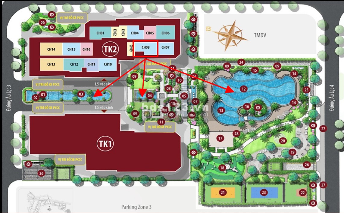 Tặng ô tô VF5 khi mua căn hộ 2N2WC 73m² tòa TK2 view cv nội khu Vinhomes Smart City, Hà Nội giá 4 tỷ