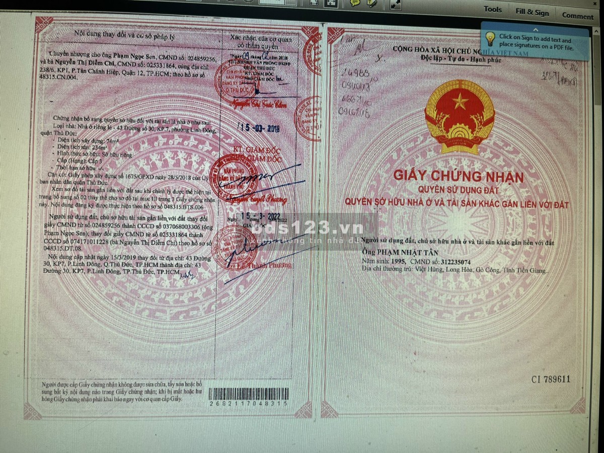Nhà sổ hồng chính chủ, gia đình có công việc cần bán gấp 12.5 tỷ.....