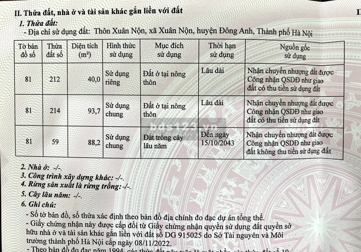 Chính chủ bán 40 m2 đất thôn Xuân Nộn, xã Xuân Nộn, Đông Anh, Hà Nội