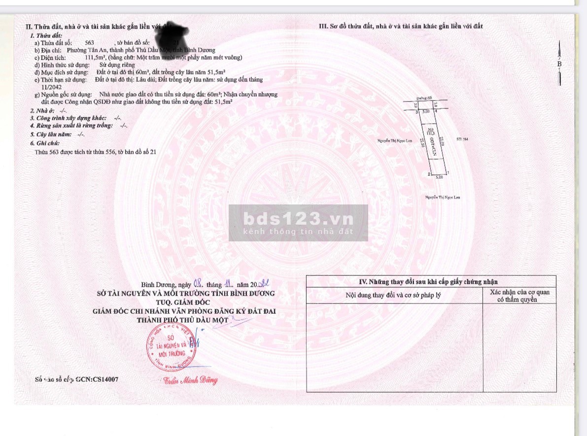 Bán lô đất 111m2 chỉ có 1,25 tỷ