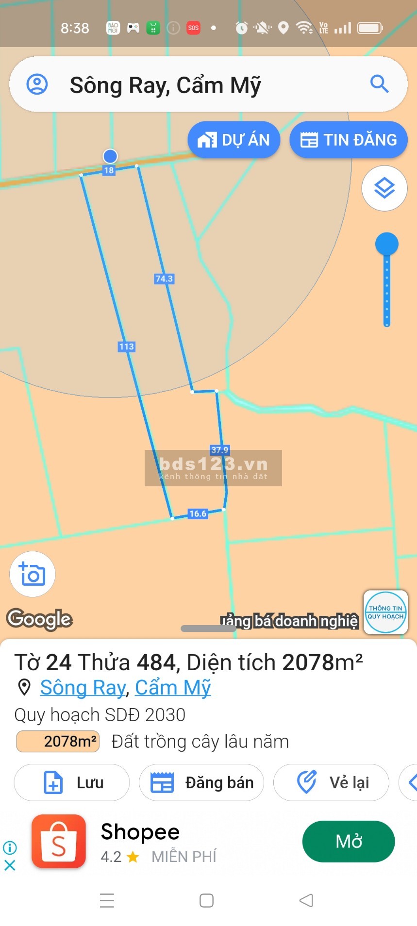 Sông ray 2 sào giá rẻ bất ngờ làm farm tuyệt vời yên tĩnh.