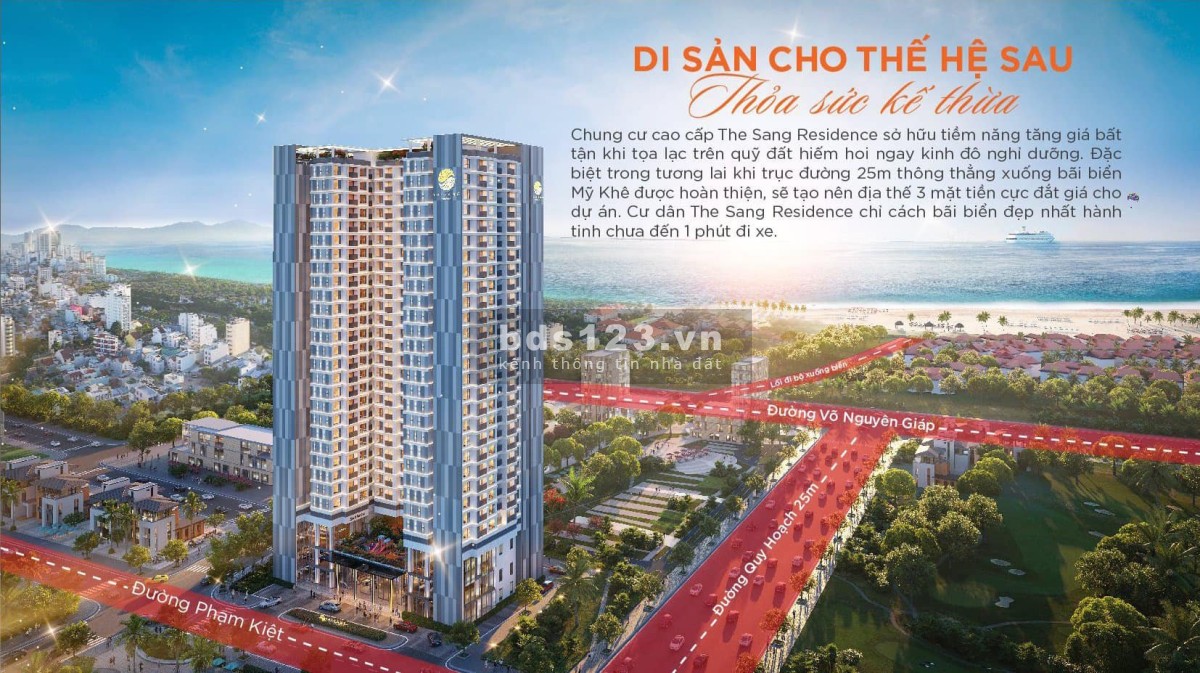 Bán gấp căn hộ cao cấp tầng cao trực diện biển The Sang Đà Nẵng chỉ 3,5 tỷ