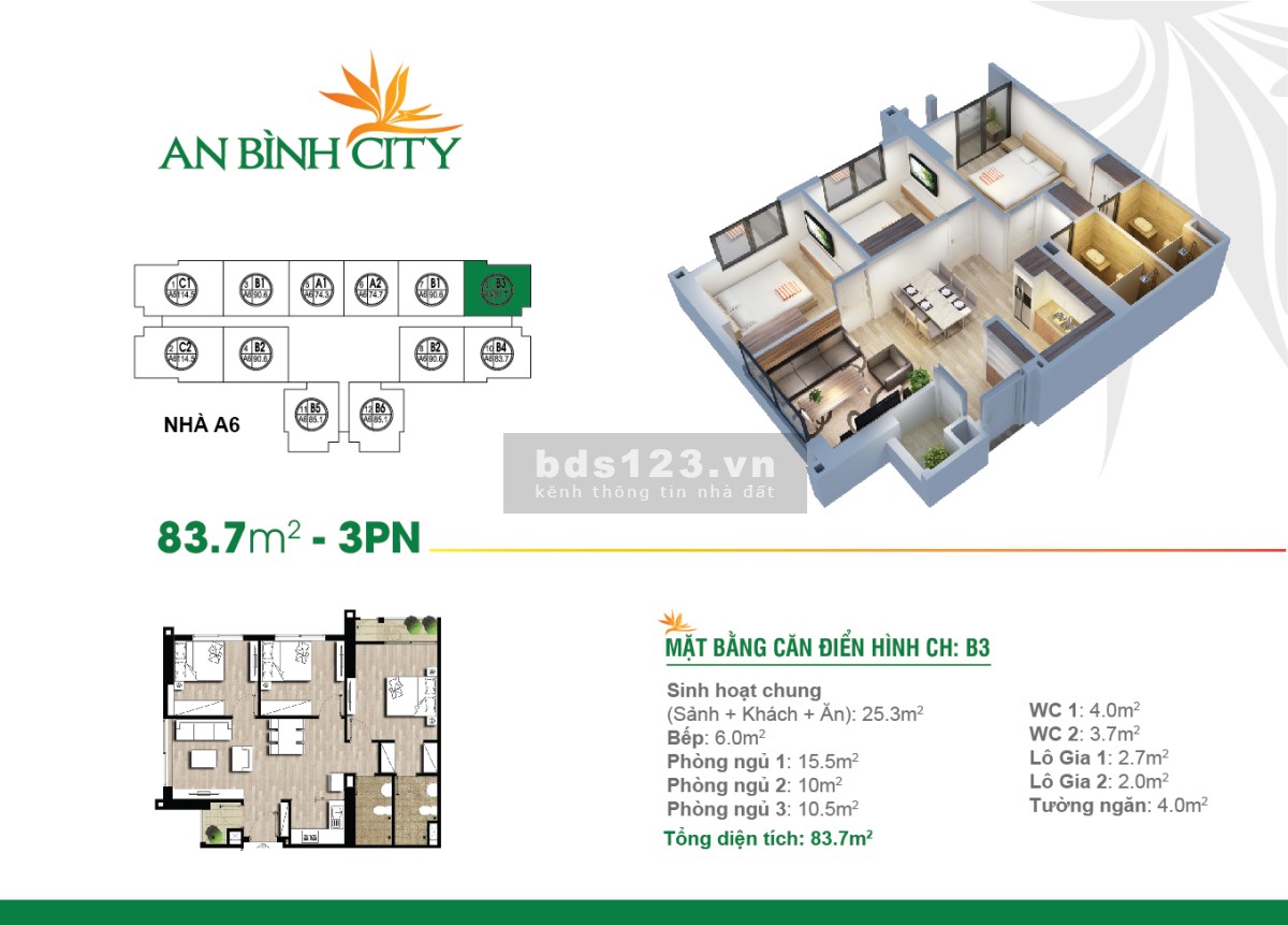 VIP Bán căn góc 3PN An Bình City full đồ, có slot ô tô, view thành phố đẹp lung linh giá chỉ từ 4 tỷ