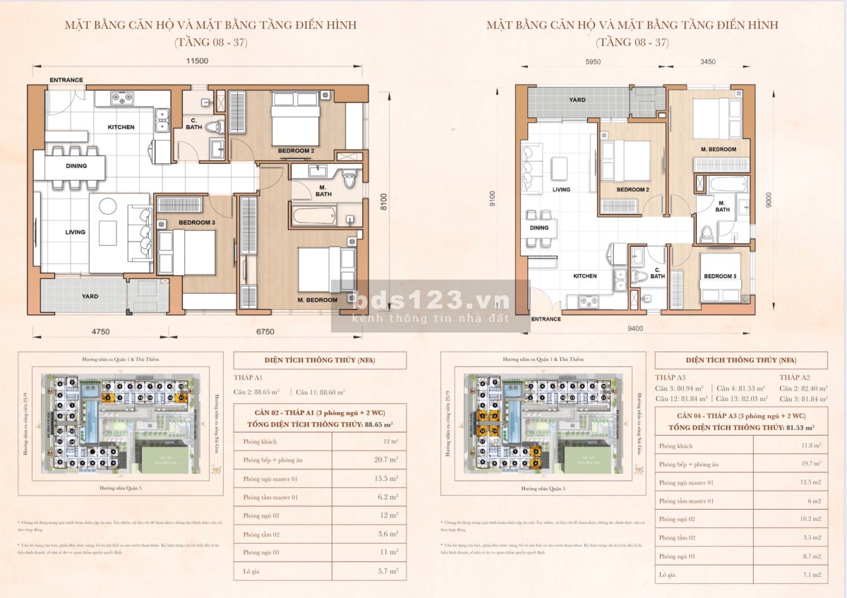 Trùm giỏ hàng chuyển nhượng bán căn hộ The Grand Manhattan quận 1; 2PN= 8.397 tỷ; 3PN= 13 tỷ