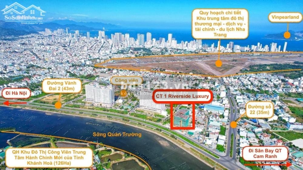 Bán căn hộ 3PN ngoại giao CT1 Riverside Luxury VCN Nha Trang 81m2 - Giỏ hàng trực tiếp từ CĐT