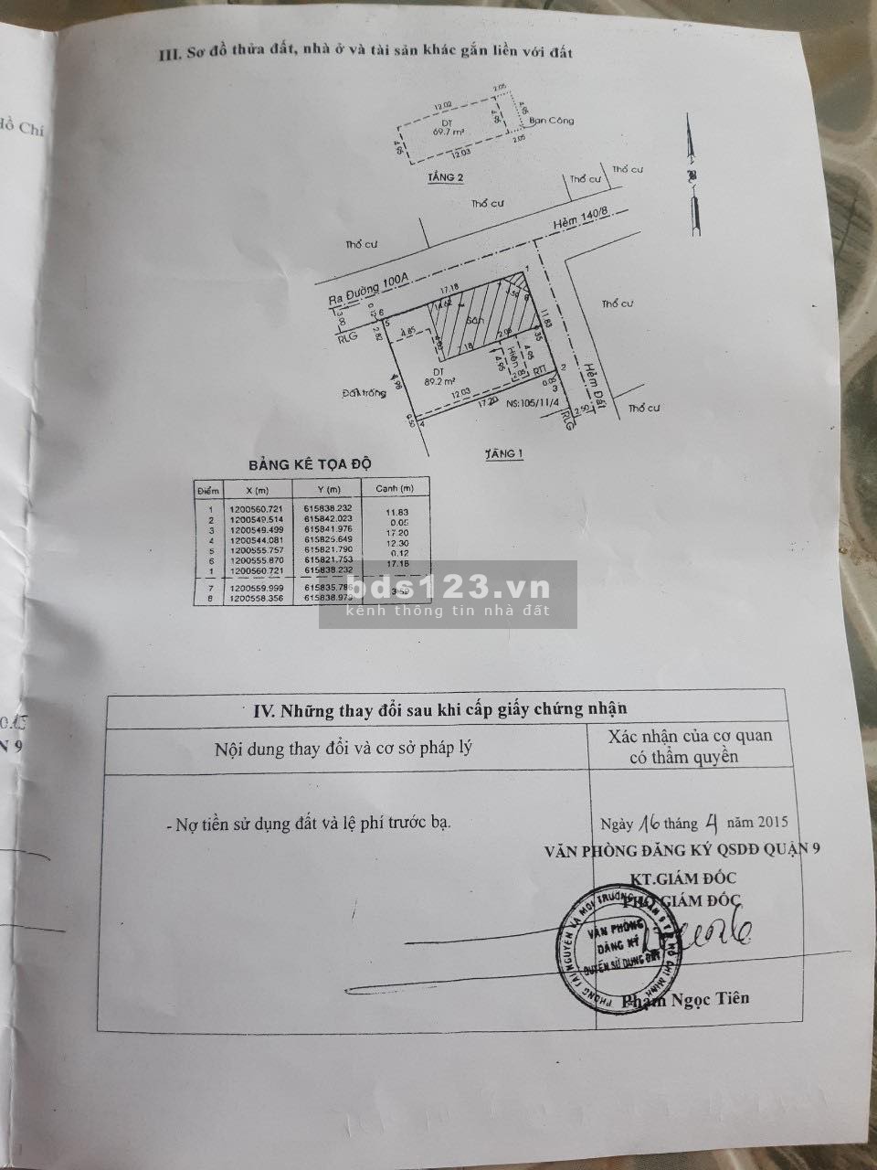 Chính chủ kẹt tiền cần bán gấp mặt tiền đường cầu xây , diện tích 204.1 m2 Tân Phú