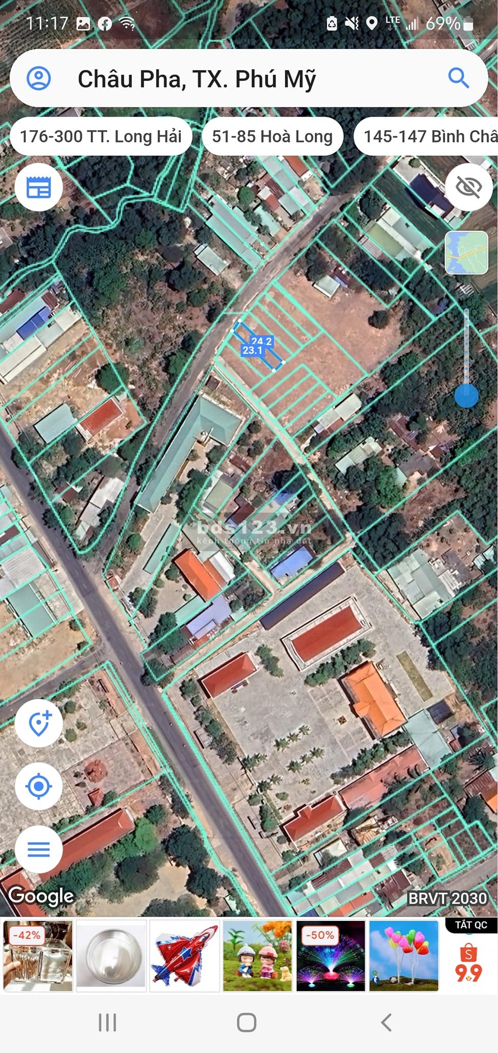 Chủ giảm giá sâu bán nhanh lô đất thổ cư 121m2 tại trung tâm Châu Pha, Phú Mỹ, Bà Rịa Vũng Tàu