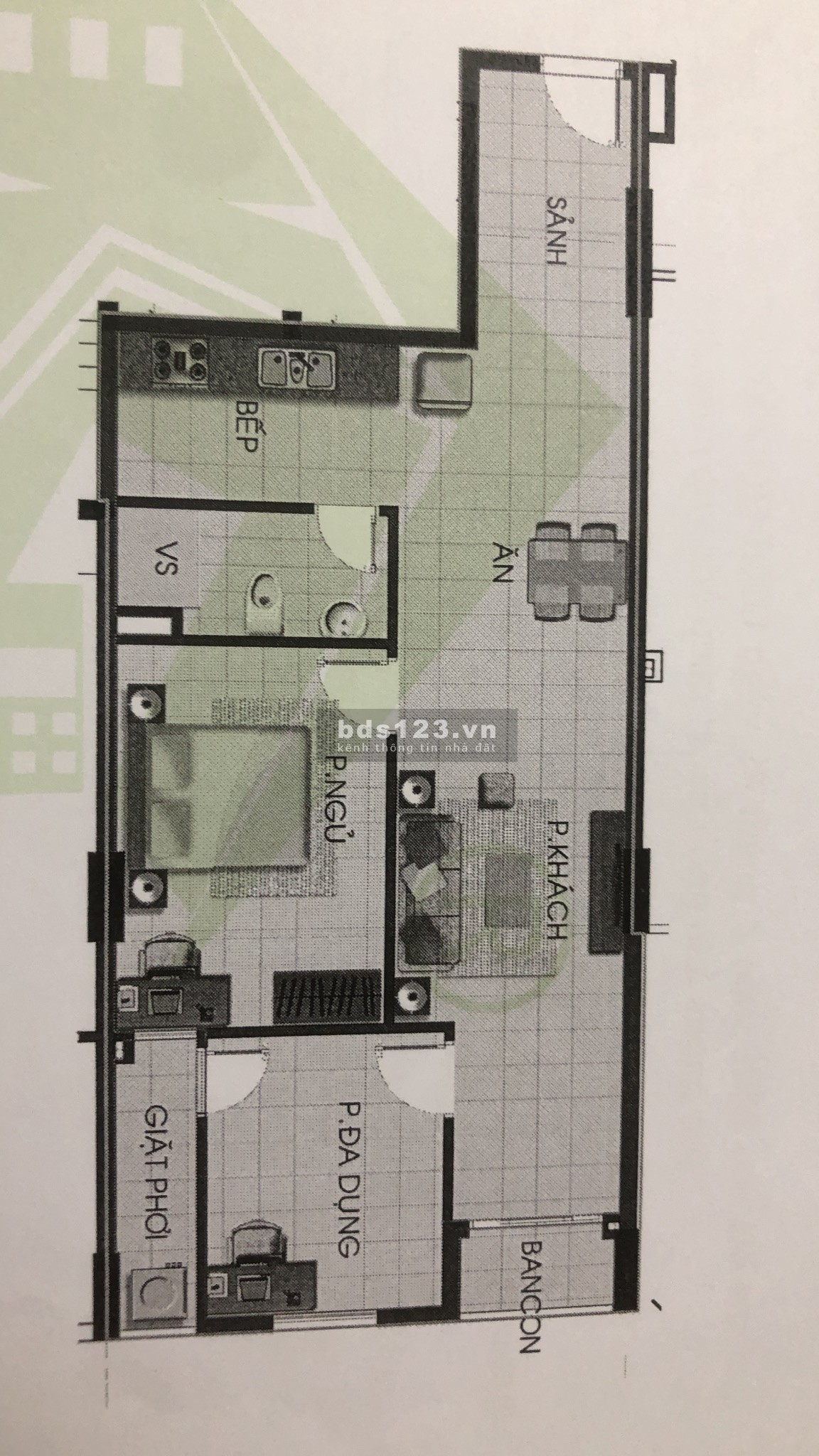 Cho thuê căn hộ Khang Gia Quận 8, DT : 65 m2, 2PN, 1WC, Giá : 6.5 triệu/tháng