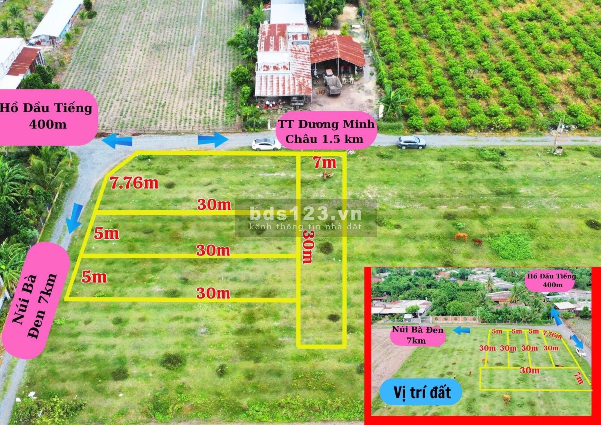 Bán 4 Lô đất Tại Trung Tâm Thị Trấn Dương Minh Châu Tây Ninh Gần Ngã 3 Hồ Dầu Tiếng