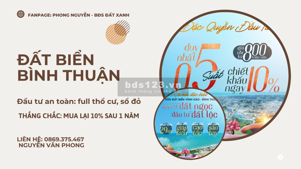 Nằm trên trục đường liên xã (QH: 29m), ngay trung tâm hành chính mới Xã Phước Thể, Tuy Phong.