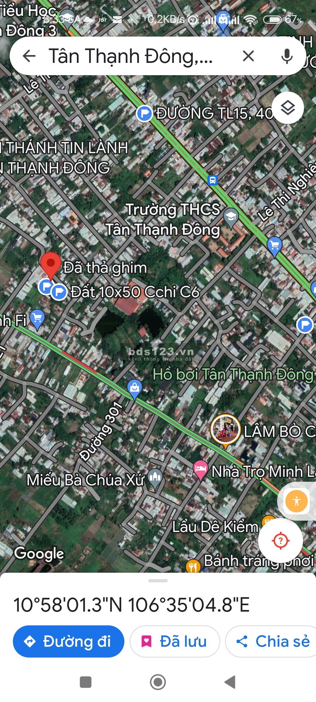 Cho thuê 10X50, thổ 100M chính chủ đường xe tải xã Tân Thạnh Đông, Củ Chi, TL15 120m, gần chợ
