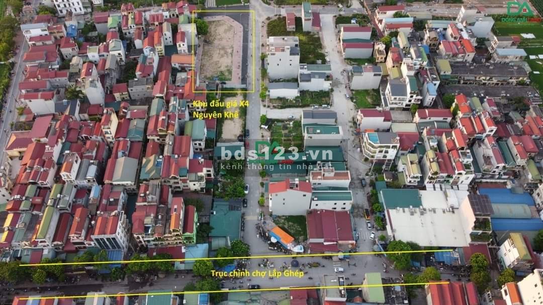Bán đất đấu giá X4 chợ Lắp Ghép, Nguyên Khê, Đông Anh chỉ từ 66 triệu/m²
