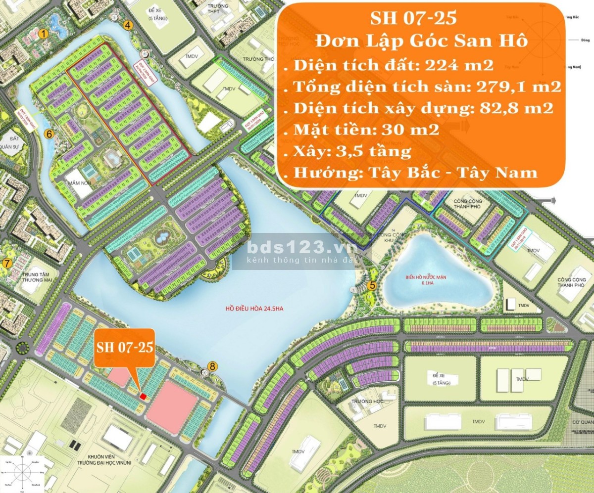 Bán biệt thự đơn lập góc VIP thuộc khu San Hô, DT 224 m2 tại Vinhomes Ocean Park Gia Lâm Hà Nội